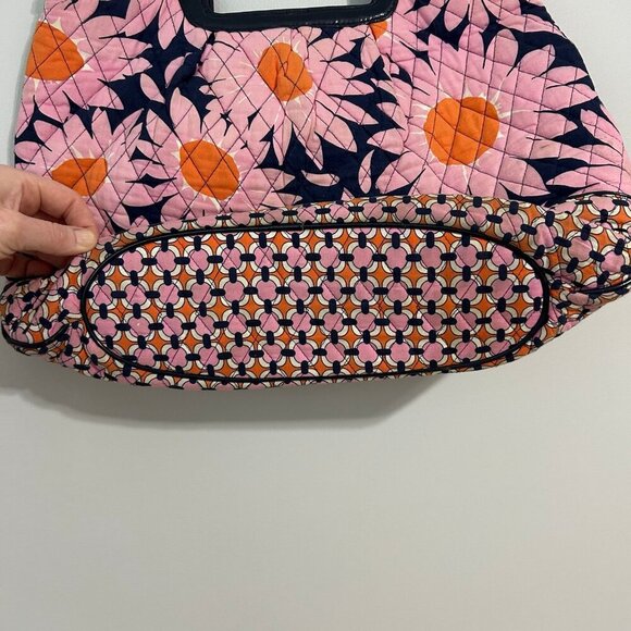 Vera Bradley Charleston Tote Loves Me Pink Orange Floral Bag Purse - Picture 2 of 7